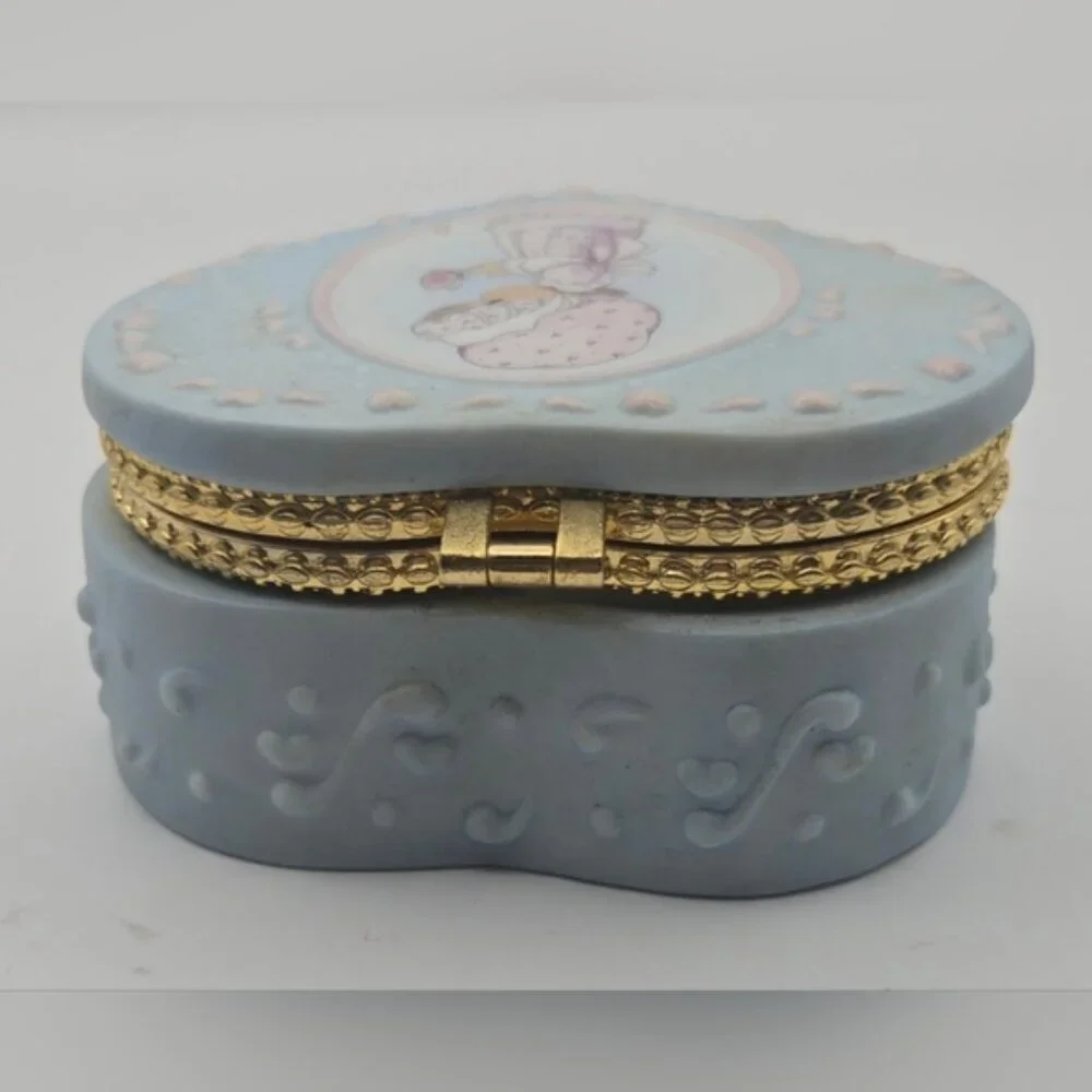 1996 Precious Moments Heart Shape Jewelry / Trinket Box